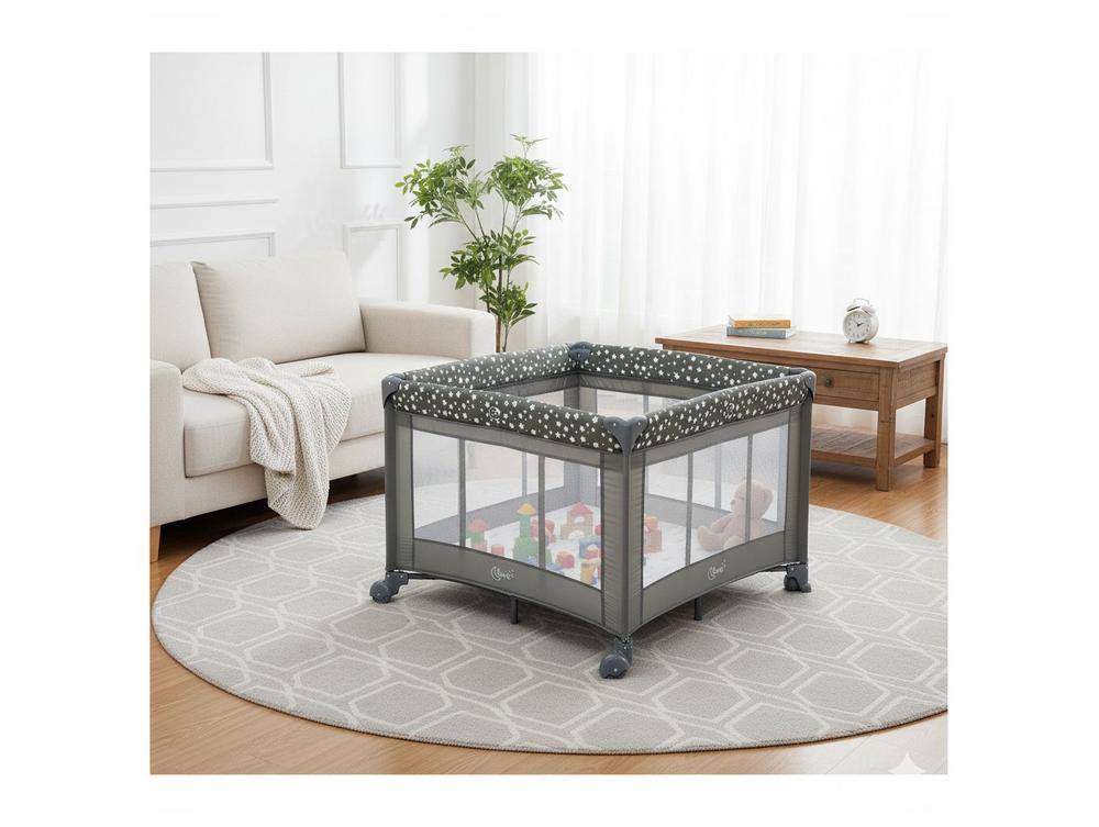 Berço Portátil e Desmontável Maxi Baby Lune até 15kg Cinza - 3