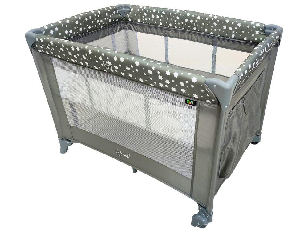 Berço Portátil e Desmontável Maxi Baby Lune até 15kg Cinza - 6