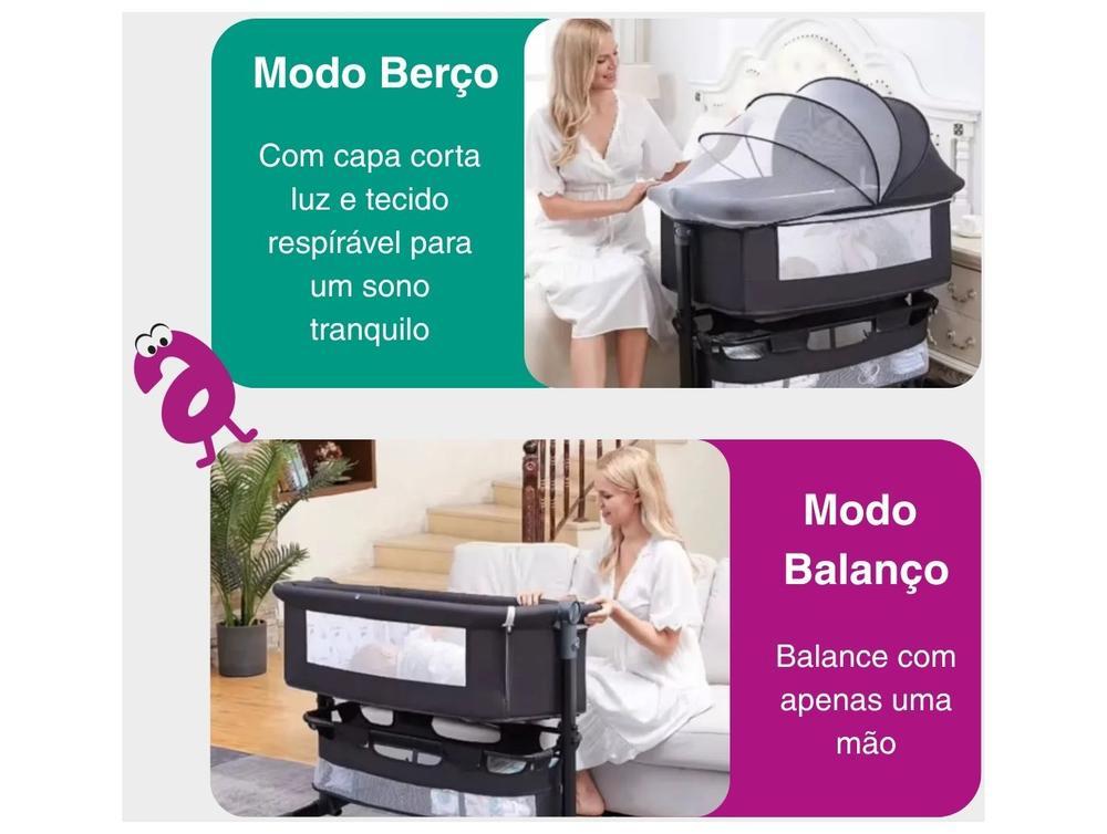 Berço Portátil Maxi Baby Connect com Mosquiteiro até 9kg Cinza - 2