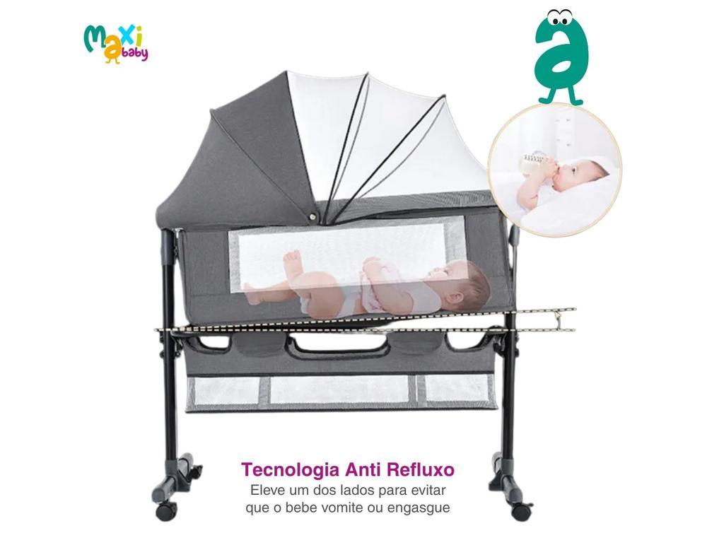 Berço Portátil Maxi Baby Connect com Mosquiteiro até 9kg Cinza - 6