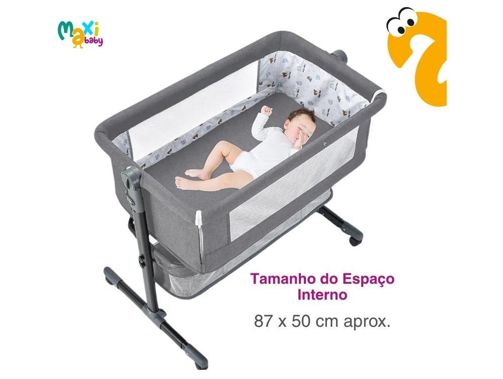 Berço Portátil Maxi Baby Connect com Mosquiteiro até 9kg Cinza - 8