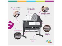 Berço Portátil Maxi Baby Connect com Mosquiteiro até 9kg Cinza - 5