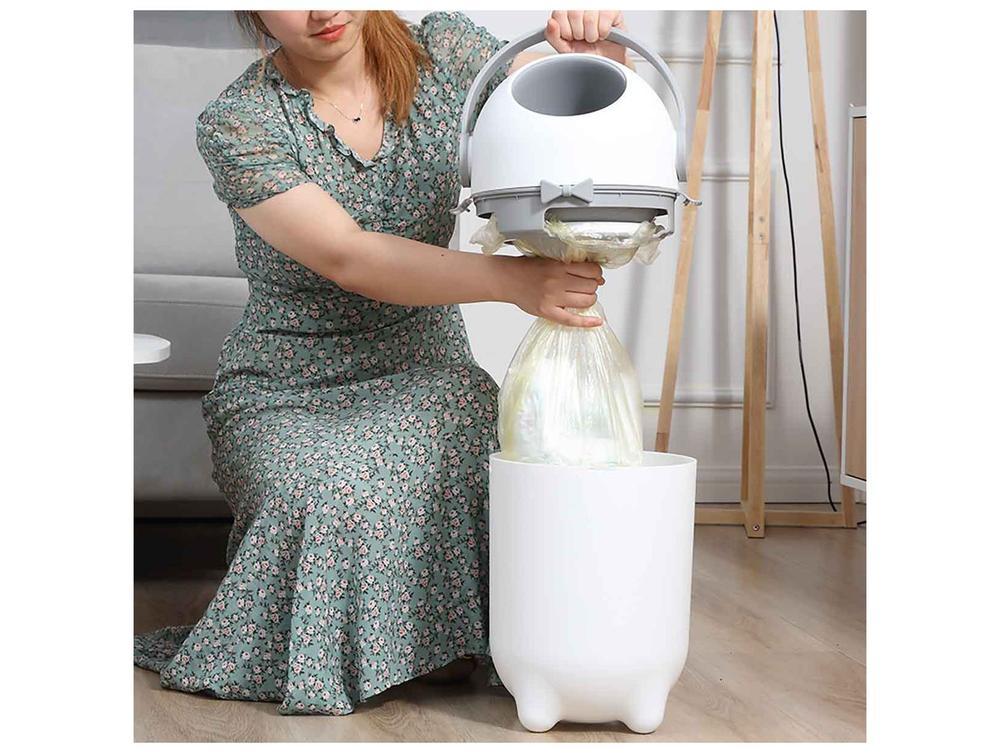 Lixeira para Fraldas Antiodor Maxi Baby Lixo Mágico Branca e Cinza - 4