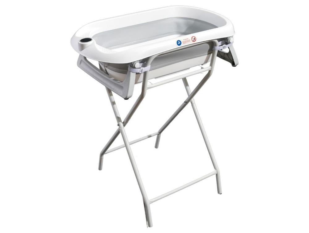 Banheira de Bebê com Suporte Dobrável Maxi Baby Wish Branca 40L - 1
