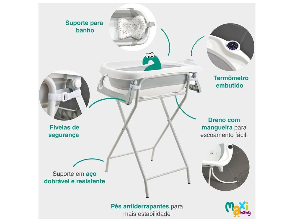 Banheira de Bebê com Suporte Dobrável Maxi Baby Wish Branca 40L - 3