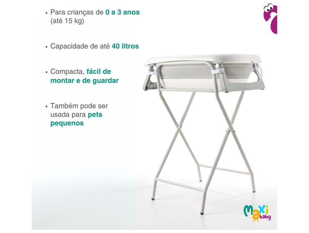 Banheira de Bebê com Suporte Dobrável Maxi Baby Wish Branca 40L - 4