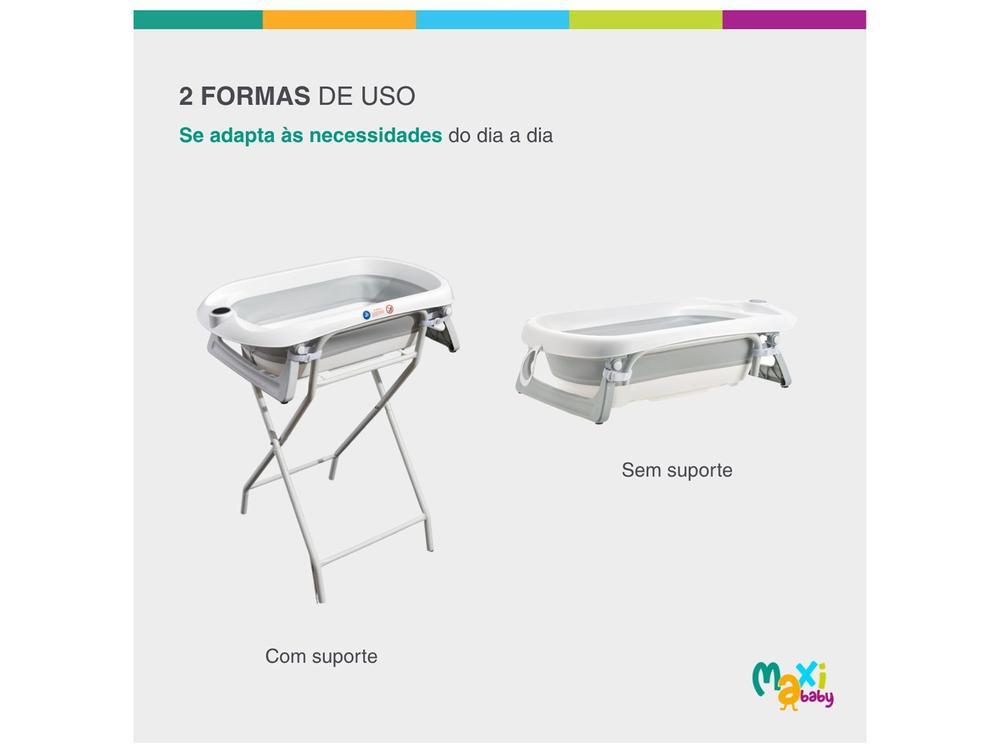 Banheira de Bebê com Suporte Dobrável Maxi Baby Wish Branca 40L - 5