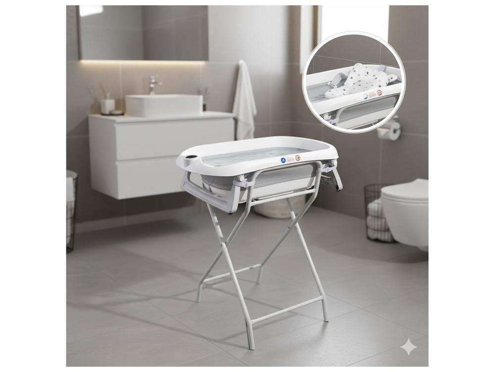 Banheira de Bebê com Suporte Dobrável Maxi Baby Wish Branca 40L - 7