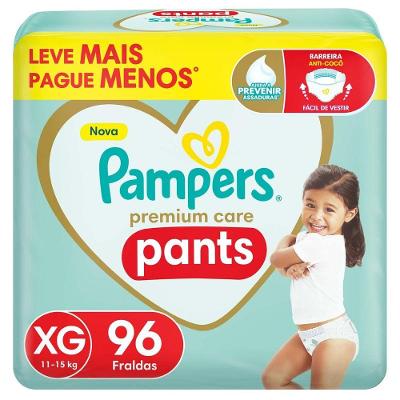 Fralda Calça Pampers Premium Care Pants XG 11 a 15kg 96 Unidades