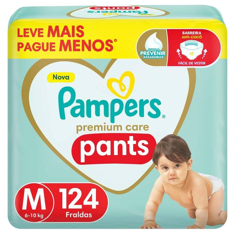 Fralda Calça Pampers Premium Care Pants Tam. M 6 a 10kg 124 Unidades - 1