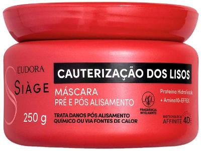 Máscara Capilar Pré e Pós Alisamento Eudora Siàge Cauterização dos Lisos 250g