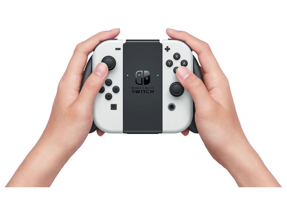 Nintendo Switch OLED 64GB 2 Controles Joy-Con Branco e Preto com Super Mario Bros. Wonder e 3 Meses de Nintendo Switch Online - 3