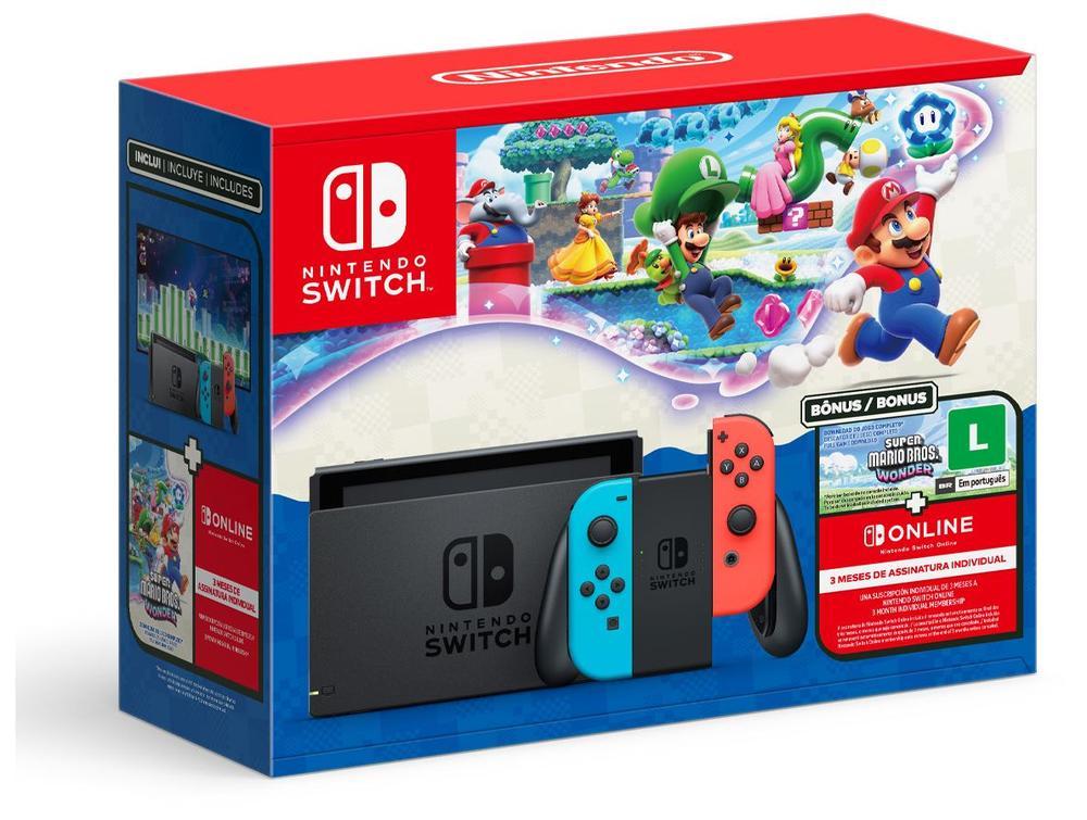 Nintendo Switch 32GB 2 Controles Joy-Con com Super Mario Bros. Wonder e 3 Meses de Assinatura Nintendo Switch Online - 8