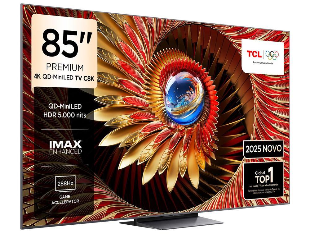 Smart TV 85" TCL 4K UHD Mini LED C8K 85C8K Google TV 2025 - 8