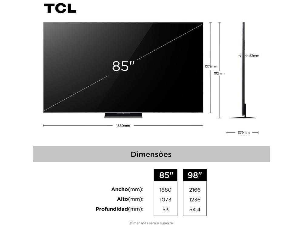 Smart TV 85" TCL 4K UHD Mini LED C8K 85C8K Google TV 2025 - 9