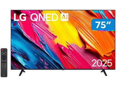 Smart TV 75" LG 4K QNED 75QNED70ASA WebOS 25 α7 AI Processor 4K Gen8 Alexa 3 HDMI 2 USB