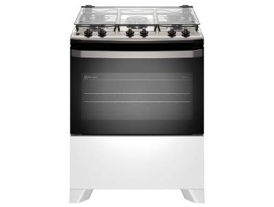 Fogão 5 Bocas Electrolux Inox Branco Efficient FE5IW