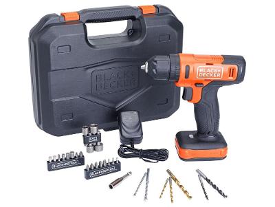 Furadeira e Parafusadeira de Impacto Black+Decker a Bateria 32 Peças BCD712VHDK-BR