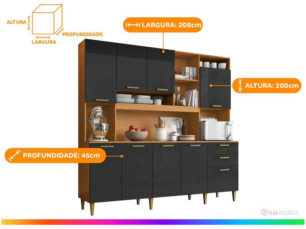 Armário de Cozinha Completa Aramóveis Kit Mega 9 Portas 2 Gavetas - 4