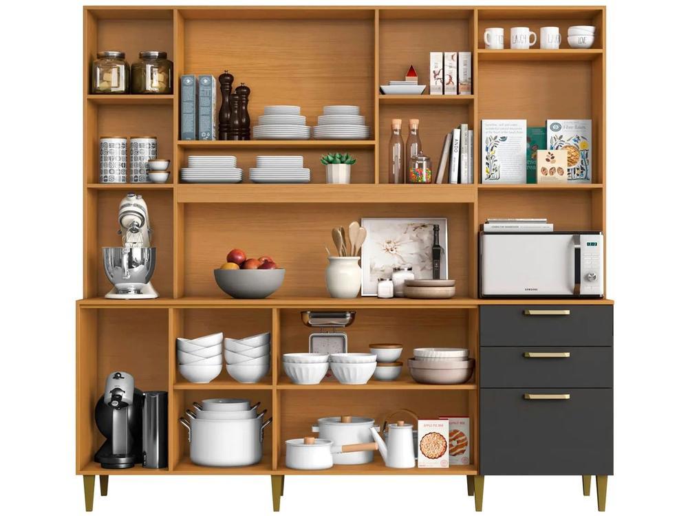 Armário de Cozinha Completa Aramóveis Kit Mega 9 Portas 2 Gavetas - 5