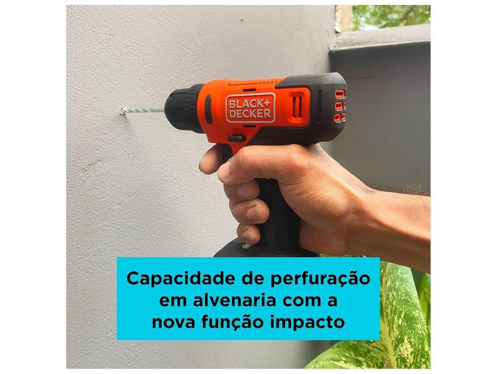 Furadeira e Parafusadeira de Impacto Black+Decker a Bateria 20 Peças BCD712VHD-BR - 5
