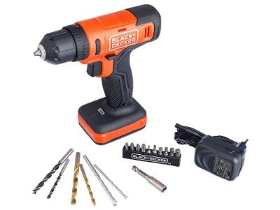 Furadeira e Parafusadeira de Impacto Black+Decker a Bateria 20 Peças BCD712VHD-BR