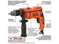 Furadeira de Impacto Black+Decker 650W BED713650 - 2
