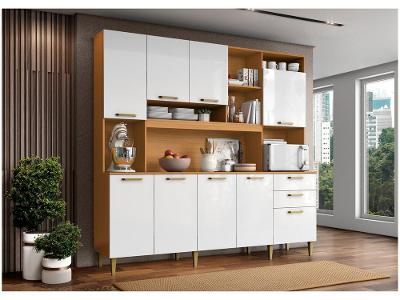 Armário de Cozinha Completa Aramóveis Kit Mega 9 Portas 2 Gavetas