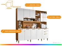 Cozinha Completa Aramóveis Kit Mega 9 Portas 2 Gavetas
