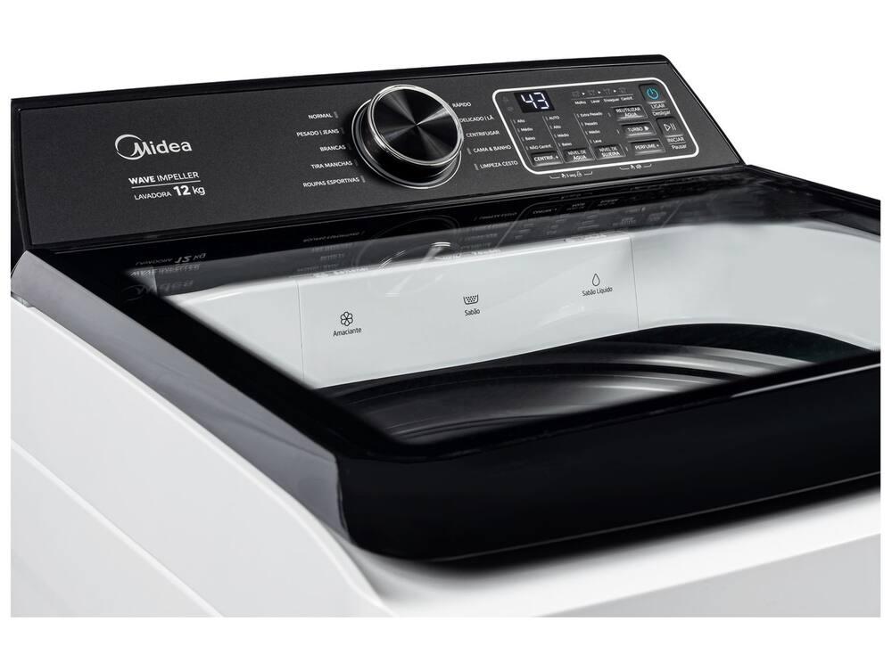 Lavadora de Roupas Midea 12kg 10 Programas de Lavagem Branco Wave Impeller MAV04W120/WKBR05 - 6
