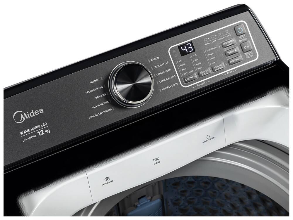 Lavadora de Roupas Midea 12kg 10 Programas de Lavagem Branco Wave Impeller MAV04W120/WKBR05 - 8