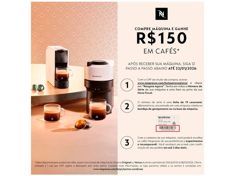 Cafeteira Nespresso Premium Vertuo Pop+ Titânio Modelo Exclusivo Magalu - 3