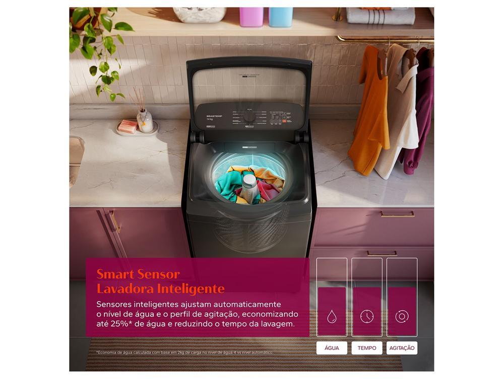 Lavadora de Roupas Brastemp 14kg Cesto Inox 12 Programas de Lavagem Cinza Platinum BWJ14A9BNA - 3