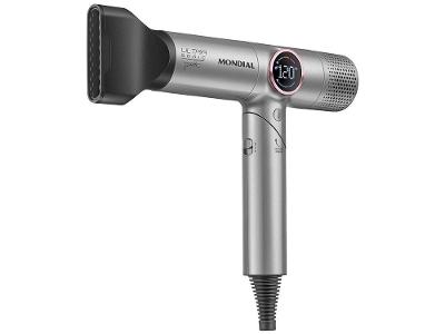 Secador de Cabelo Mondial Profissional com Íons Cinza 1600W 2 Velocidades By Juliette Ultra Sonic 74018-01