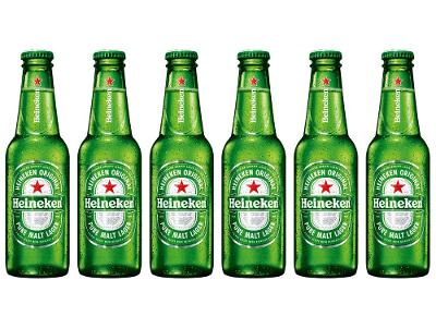 Cerveja Heineken Puro Malte 6 Unidades Garrafa 250ml