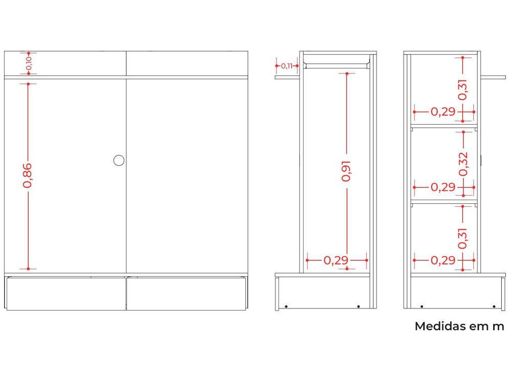 Painel para TV até 42" Móveis Albatroz Wave - 4