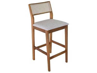 Banqueta de Madeira Natura e Off White Nesher Princesa