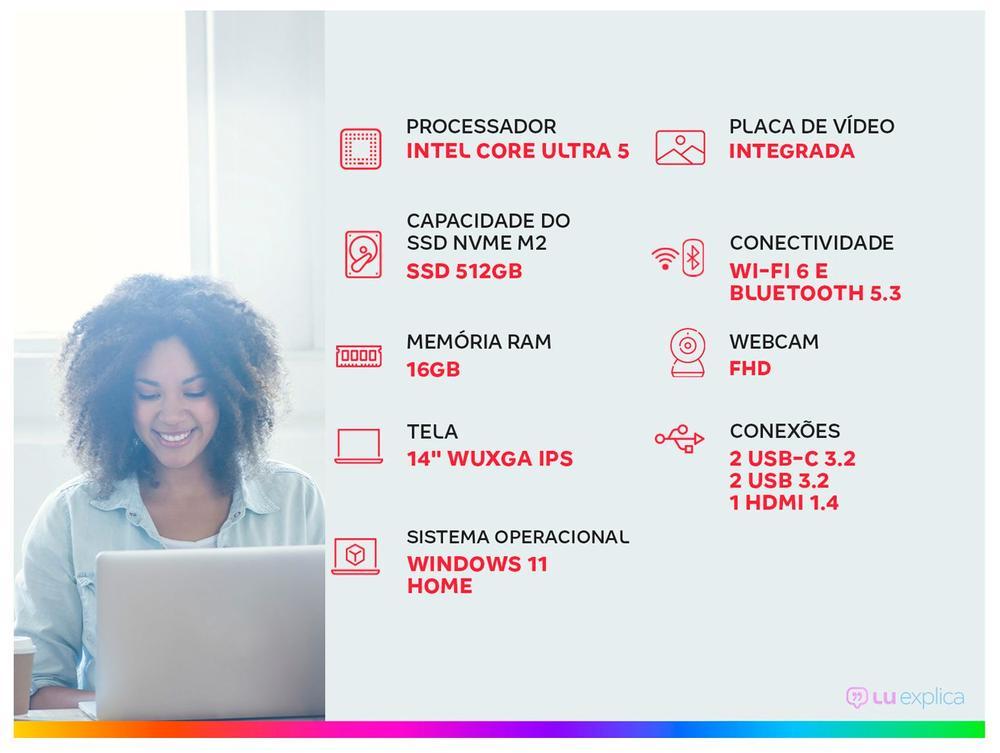 Notebook ASUS Vivobook S14 Intel Core Ultra 5 com IA Integrada 225H 16GB RAM 512SSD 14" Windows 11 - 3