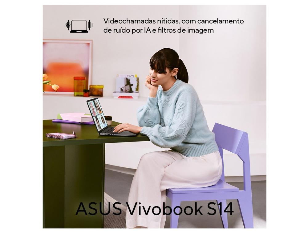 Notebook ASUS Vivobook S14 Intel Core Ultra 5 com IA Integrada 225H 16GB RAM 512SSD 14" Windows 11 - 8