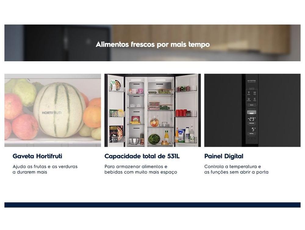 Geladeira/Refrigerador Electrolux Frost Free Side by Side Preto 531L ES5GB - 4