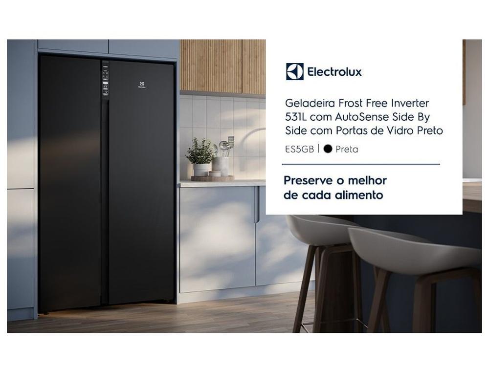 Geladeira/Refrigerador Electrolux Frost Free Side by Side Preto 531L ES5GB - 6