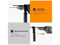 Furadeira e Parafusadeira de Impacto Wap 700W com Maleta 14 Peças WF 700K10