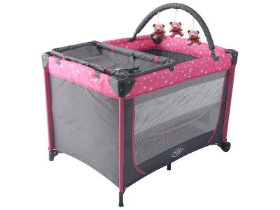 Berço Portátil Desmontável Baby Style Estrelinha Rosa