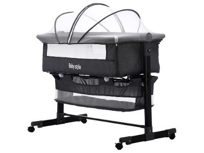 Berço Portátil Desmontável Baby Style Co-Sleeper até 9kg Cinza Escuro