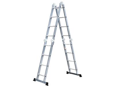Escada de Aço e Alumínio Multiuso 4x4 com Plataforma 16 Degraus Nell KMP404