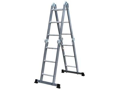 Escada de Aço e Alumínio Multiuso 4x3 com Plataforma 12 Degraus Nell KMP403
