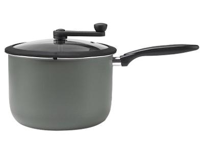 Panela Pipoqueira Brinox de Alumínio com Tampa de Vidro 5,5L 22cm Cinza Ceramic Life Pic Poc