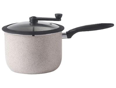 Panela Pipoqueira Brinox de Alumínio com Tampa de Vidro 5,5L 22cm Vanilla Ceramic Life Pic Poc