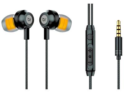 Fone de Ouvido Bright Ghost com Microfone com Cancelamento de Ruído Esportivo Intra-auricular Preto