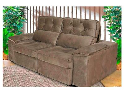Sofá 3 Lugares Retrátil Reclinável Veludo Zeus Nordeste Flex